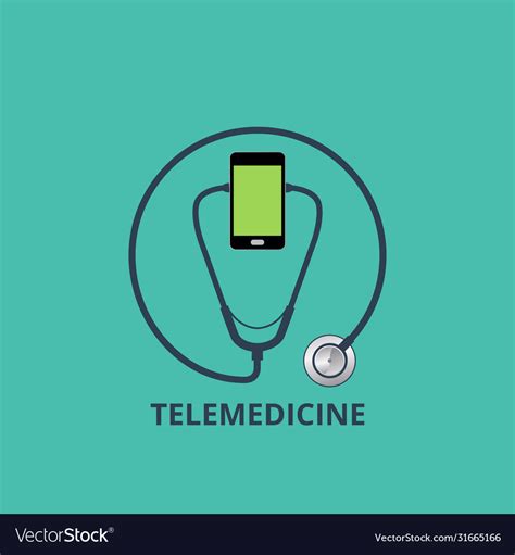 Telemedicine Icon Logo Doctor Online Concept Sign Vector Image