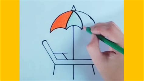 How To Draw Beach Chair Step By Stepline Artsketchingeasy Drawing