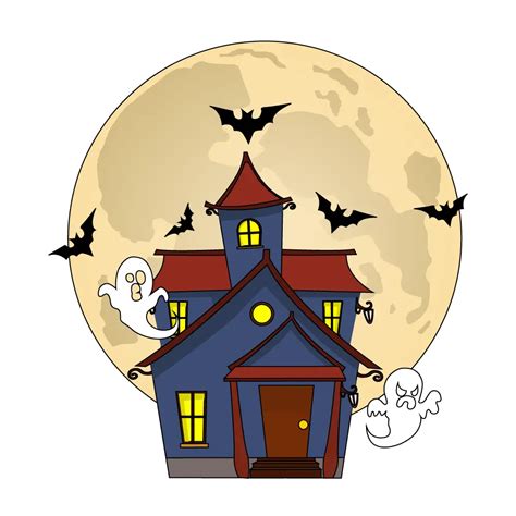 How To Draw A Haunted House Step By Step