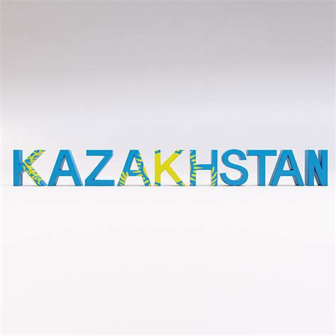 3d Model Kazakhstan Country Name Text 3d Model Vr Ar Low Poly