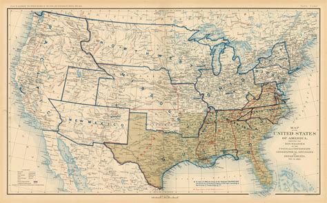 Civil War Atlas Plate 166 Map Of The United States Of America Showing