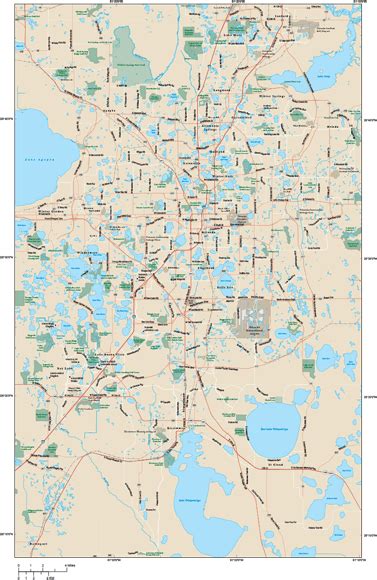 Orlando Metro Area Wall Map By Map Resources Mapsales