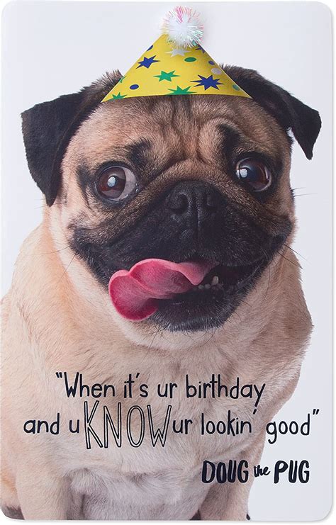 Personalised Funny Pug Dogs With Birthday Cake Happy Birthday Card Home