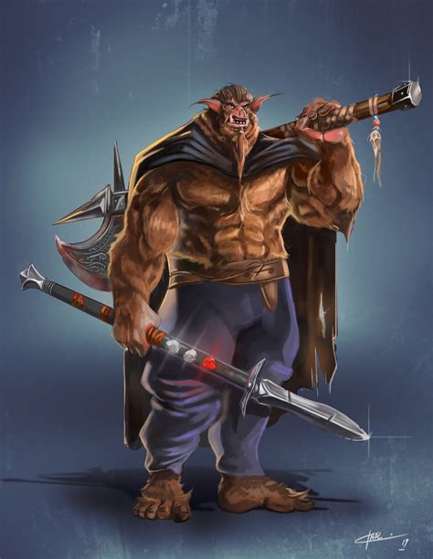 Bugbear Barbarian Artist Karl Thiart Dungeons And Dragons Races