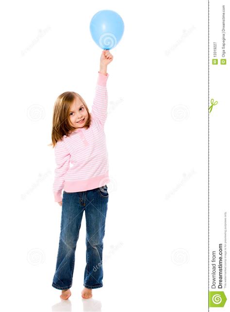Girl Holding Balloon Stock Image Image Of Balloon Birthday 13319227