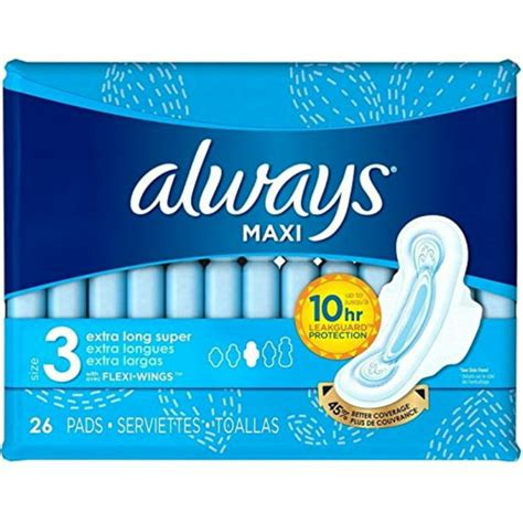 Always Maxi Pads Extra Long Super 26 Ct 2 Pack