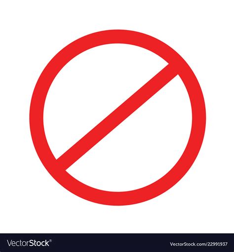 No Sign Stop Icon Blank Ban Royalty Free Vector Image