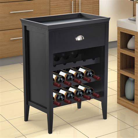 15 Bottle Wood Wine Rack Cabinet Holder Organizer Home Bar Display W