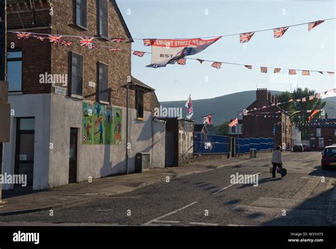 Loyalist Flags And Tennent Street Young Guns Gang Banners In The