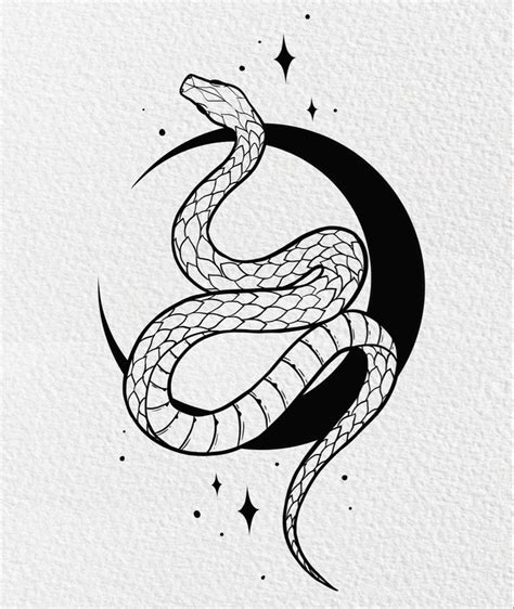 Snake Lineart Tattoo Design 🐍 🌙 Elephant Tattoos Snake Drawing