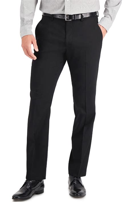 Perry Ellis Portfolio Mens Slim Fit Stretch Dress Pants W X L Black