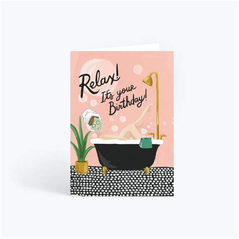 Bubble Bath Relax Birthday Card Personalized Birthday Cards Cool