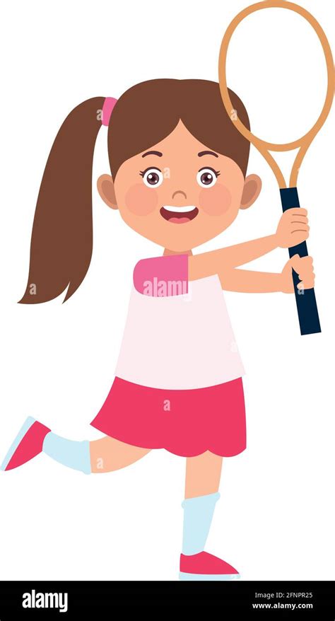 Girl Playing Tennis Stock Vector Image And Art Alamy