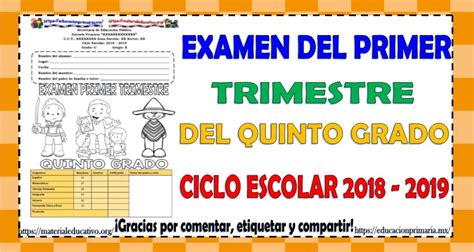 2 septiembre, 201925 septiembre, 2019. Examen del quinto grado del primer trimestre del ciclo ...