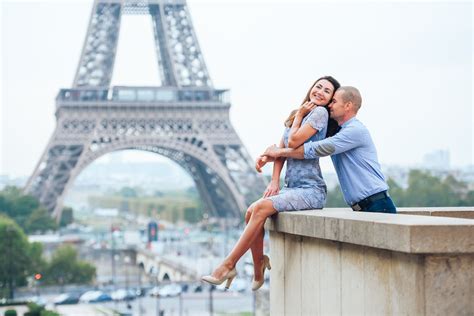 Photo Of Couple In Paris At Trocadero Square Engagement Photo Session
