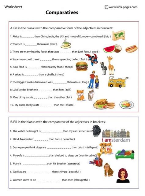 Comparatives Worksheets Teaching English Grammar English Worksheets