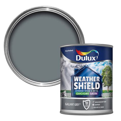 Dulux Weathershield Exterior Gallant Grey Satin Wood And Metal Paint 0