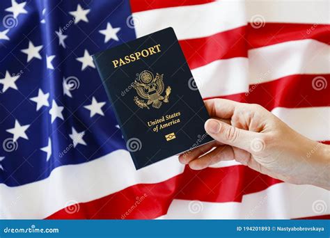 Passport Of The Us Citizen Identification Document Over Bright