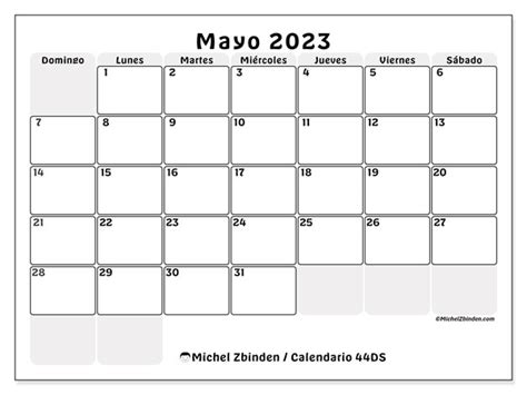 Calendario Mayo De 2023 Para Imprimir “441ds” Michel Zbinden Es