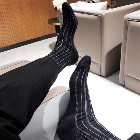 Mens Socks Striped Sheer Men Silk Sexy Male Cotton Formal Dress Suit Classic Style From