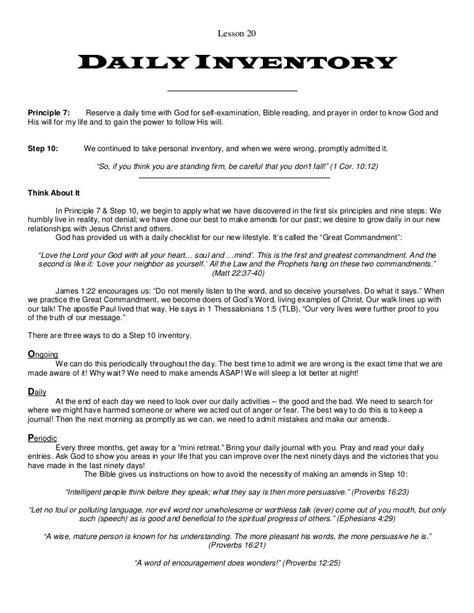 Celebrate Recovery Inventory Worksheet Pdf