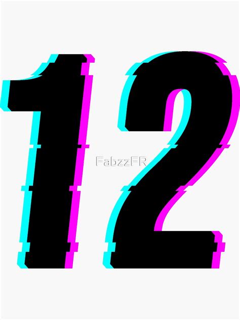 The Number Twelve Is Shown In Black And Pink