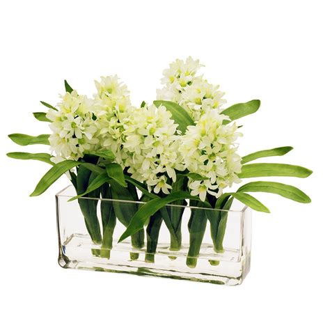 Jane Seymour Botanicals Hyacinths In Rectangle Glass Vase Rectangle Glass Vase Wedding