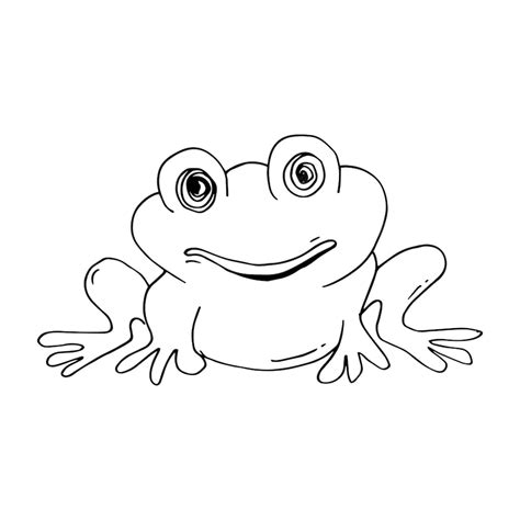 Premium Vector Hand Drawn Cartoon Happy Frog Vector Illustration