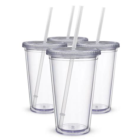 Maars Classic Insulated Tumblers 16 Oz Double Wall Acrylic 4 Pack