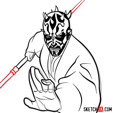 How To Draw Darth Maul Sketchok Easy Drawing Guides