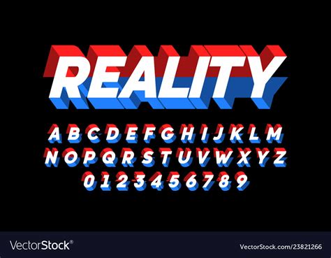 Modern Bold 3d Font Design Alphabet Letters And Vector Image