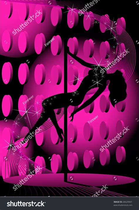 Beautiful Silhouette Young Women Dancing Striptease Stock Vector Royalty Free 28629901