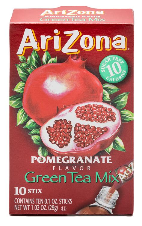 Arizona Pomegranate Green Tea Iced Tea Stix Sugar Free Low Calorie