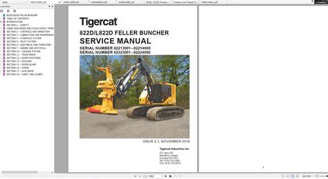 Tigercat 822D L822D Feller Buncher 82213001 82214000 Operator
