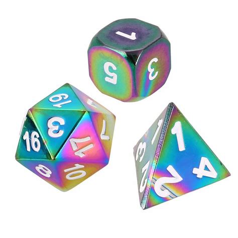 7pcsset New Rainbow Polyhedral Dices Set Dndrpg Mtg Role Playing