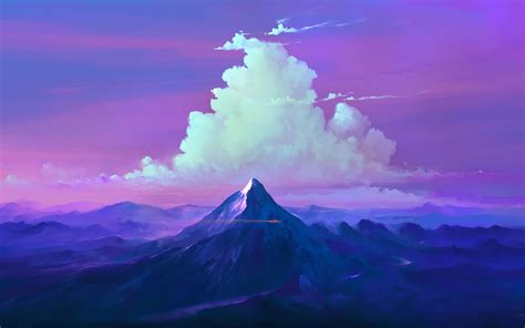 Download Wallpaper 2560x1600 Mountains Clouds Landscape Art Dual