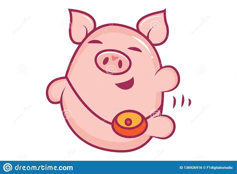 Illustration Of Cute Cartoon Pig Stock Vector
