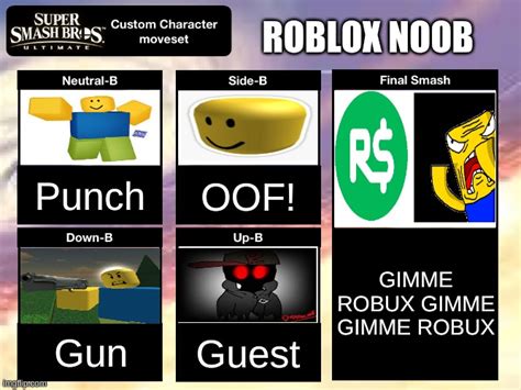 Smash Ultimate Roblox Noob Moveset Imgflip
