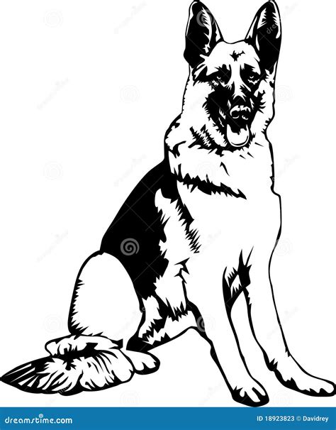 German Shepherd Dog Silhouette Vector Illustration | CartoonDealer.com