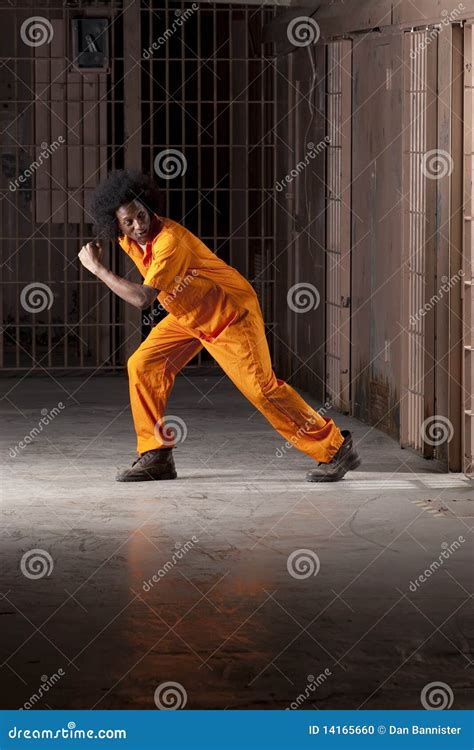 Young Man Breaking Out Of Prison Stock Photo Image Of African Bars