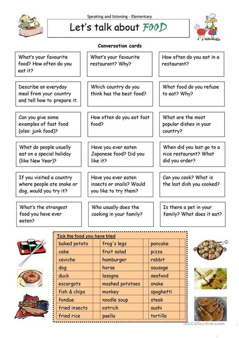 Food Esl Lesson Plans For Adults