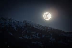 Hd Wallpaper Full Moon Mountain Night Super Full Moon Mood Magic