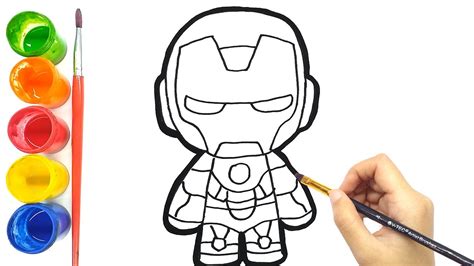 Mudah Menggambar Iron Man Kecil Dan Mewarnainya Untuk Anak Anak Youtube