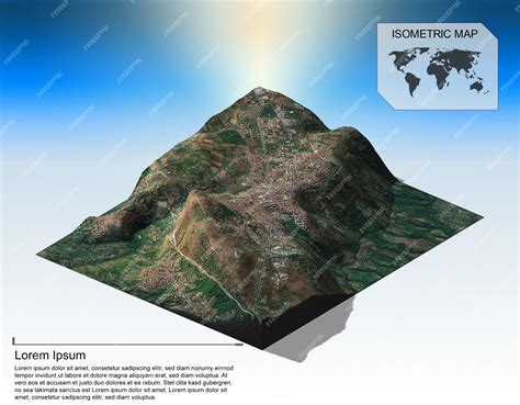 Premium Psd Isometric Virtual Terrain For Infographics