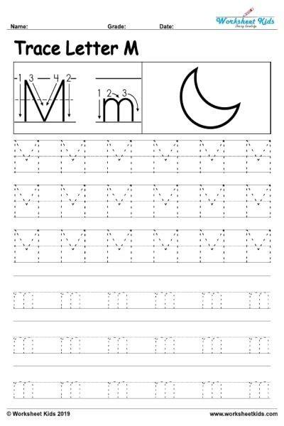 Letter M Tracing Worksheets Preschool Worksheets Master