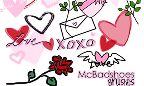 A Collection Of 43 Hearts And Valentine Ps Brushes Naldz Graphics