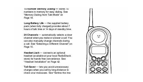 radio shack cordless telephone owner's manual