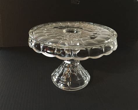 Clear Glass Pedestal Cake Stand Vintage By Motownlostandfound
