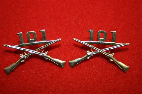 Us Army 101st Infantry Regiment Officers Collars Ww2 101 Collar Badge