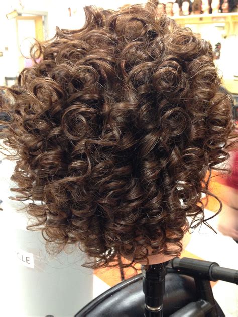Medium perm hair with highlights. Back View Of Spiral Perm | Spiral perm, Permed hairstyles, Short hair styles